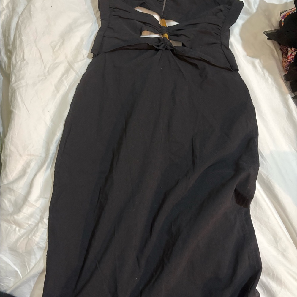 Zara midi Black Cut-Out Dress